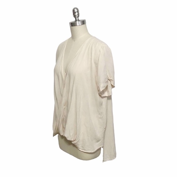 Audrey 3+1 Bubble Hem Surplice Faux Wrap Top - Picture 4 of 10